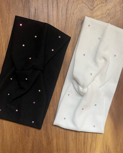 Knit Headband - Pink/Black/White/Grey/Dark Grey/Blue